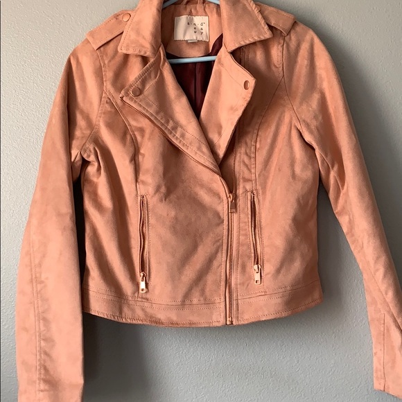 a new day Jackets & Blazers - Coral faux suede moto jacket!